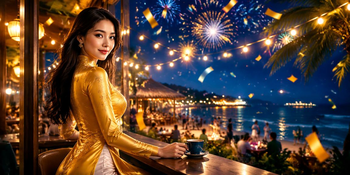 Người phụ nữ Phú Quốc mặc áo dài tham gia casino trực tuyến trong không gian sang trọng